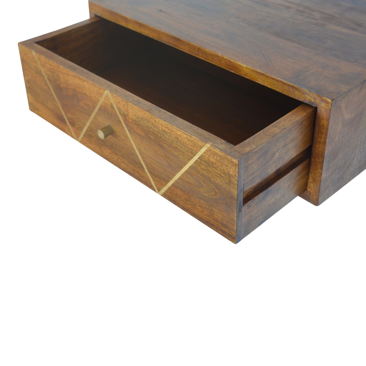 Floating Chestnut Brass Nightstand – Bild 5