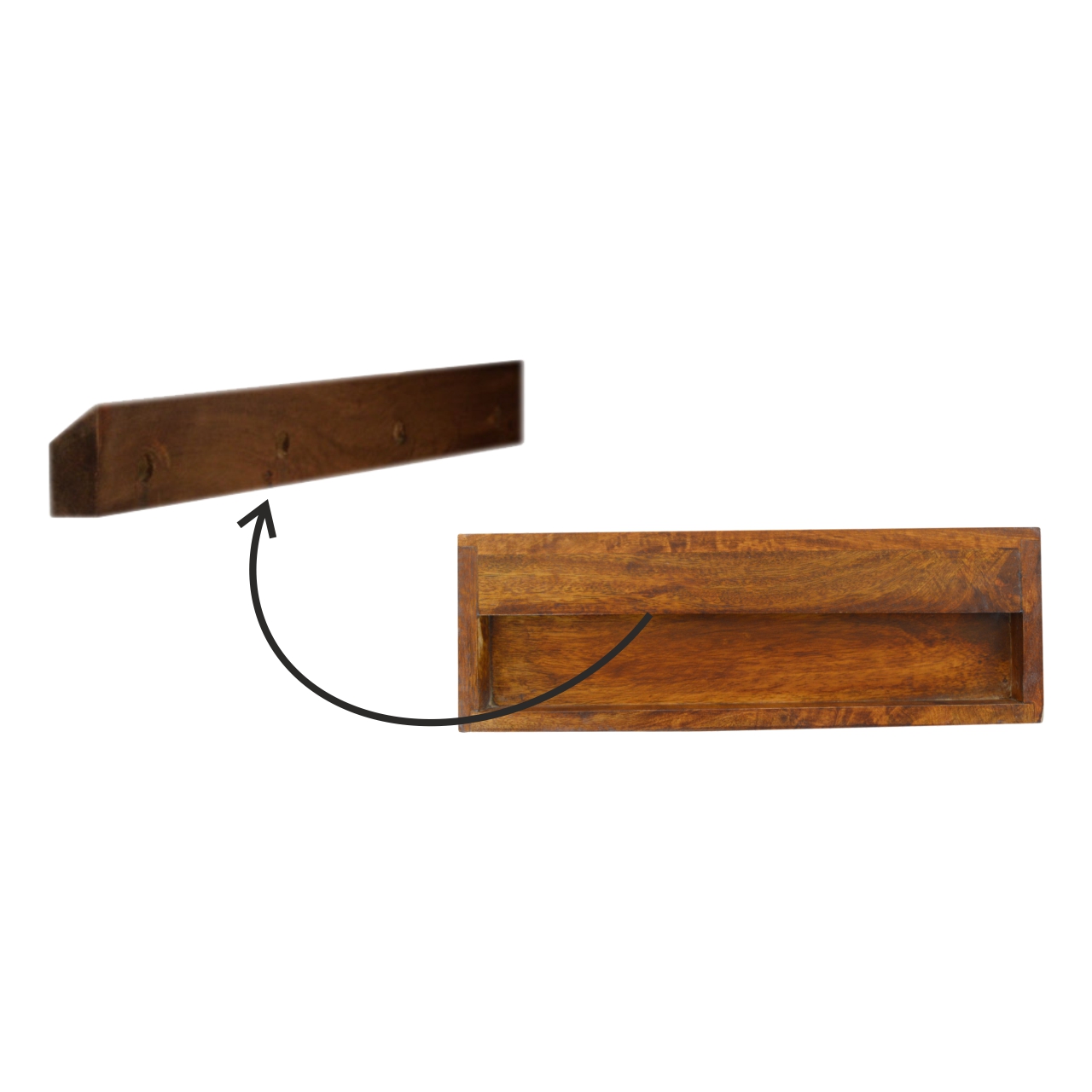 Floating Chestnut Brass Nightstand – Bild 8