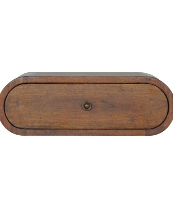 Wall Mounted Round Chestnut nightstand