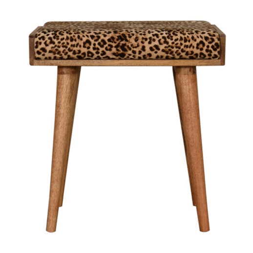 Leopard Velvet Tray Style Footstool - Image 7