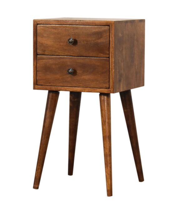 Mini 2 Drawer Chestnut nightstand
