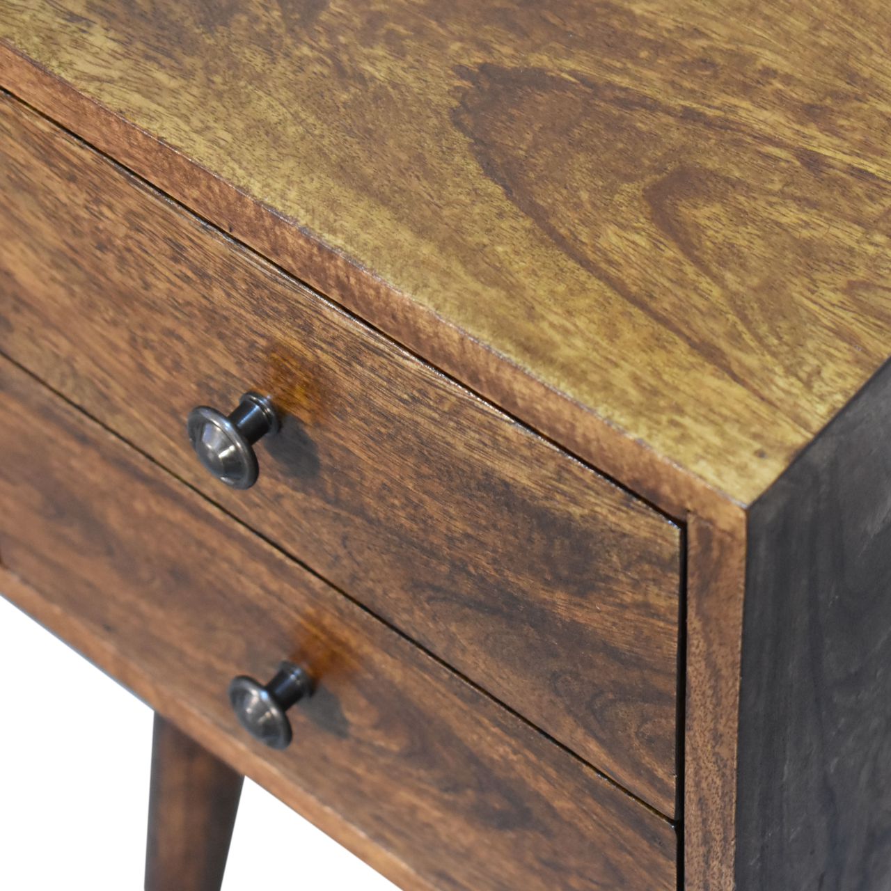 Mini 2 Drawer Chestnut nightstand - Image 4