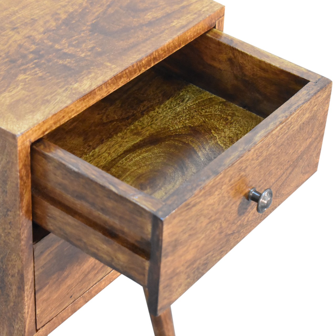 Mini 2 Drawer Chestnut nightstand - Image 5