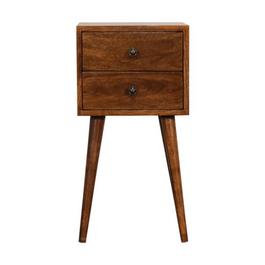 Mini 2 Drawer Chestnut nightstand - Image 8