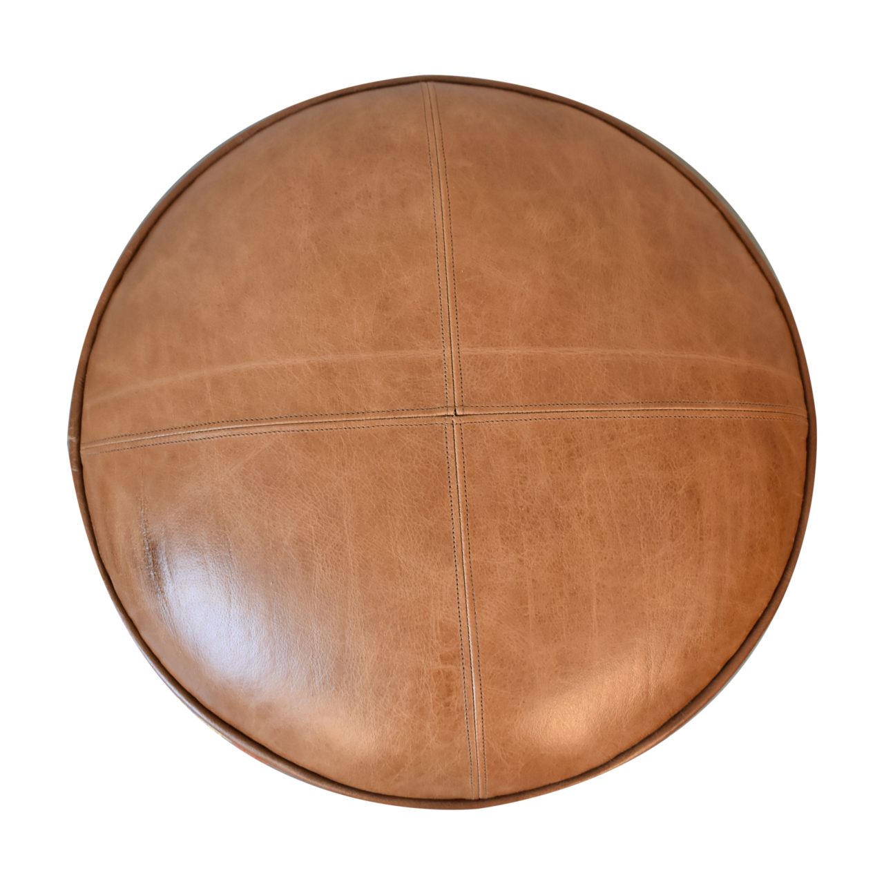 Durrie & Leather Mixed Footstool - Image 8