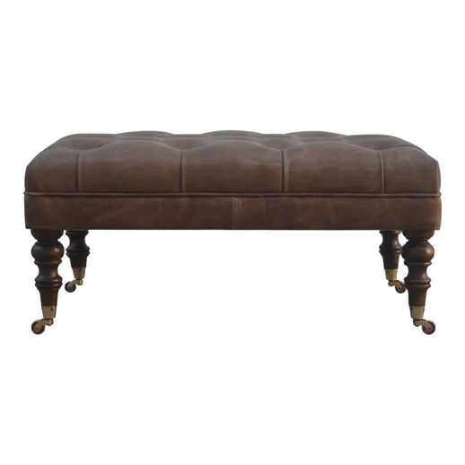 Buffalo Leather Ottoman - Image 10
