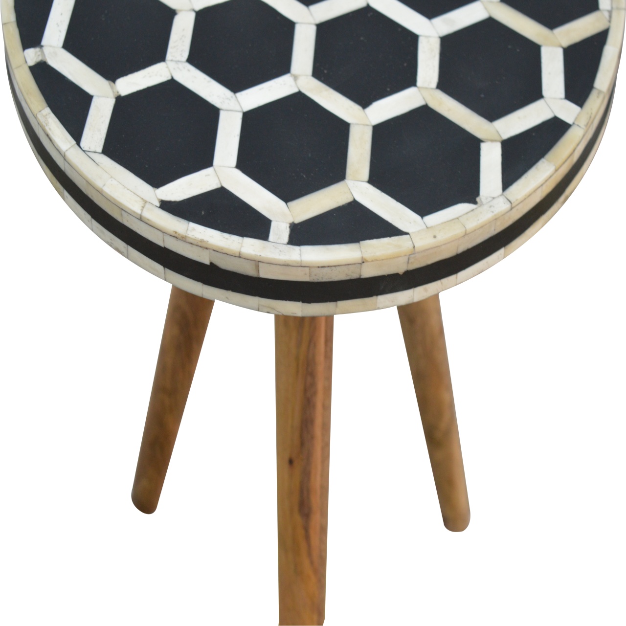 Bone Inlay Tripod Stool - Image 3