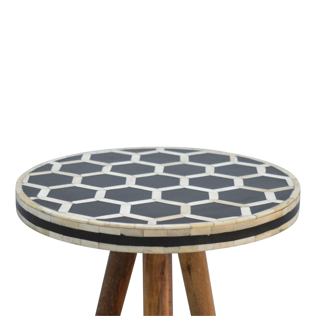 Bone Inlay Tripod Stool - Image 4