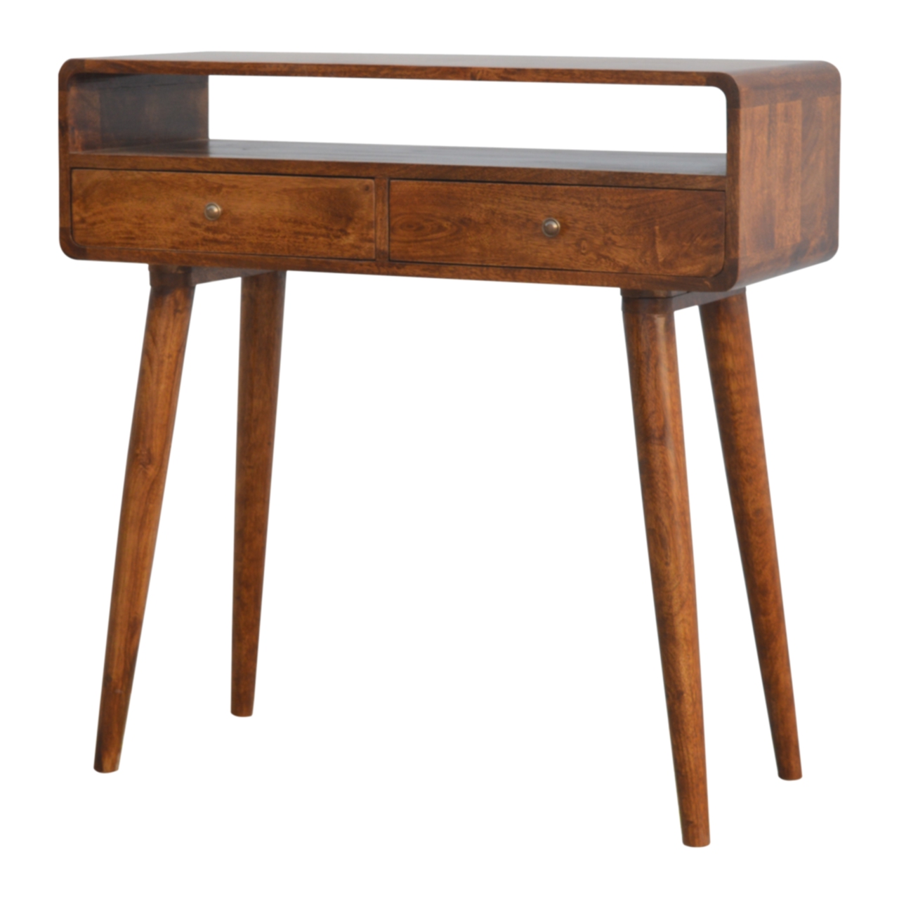Curved Chestnut Console Table - Image 2
