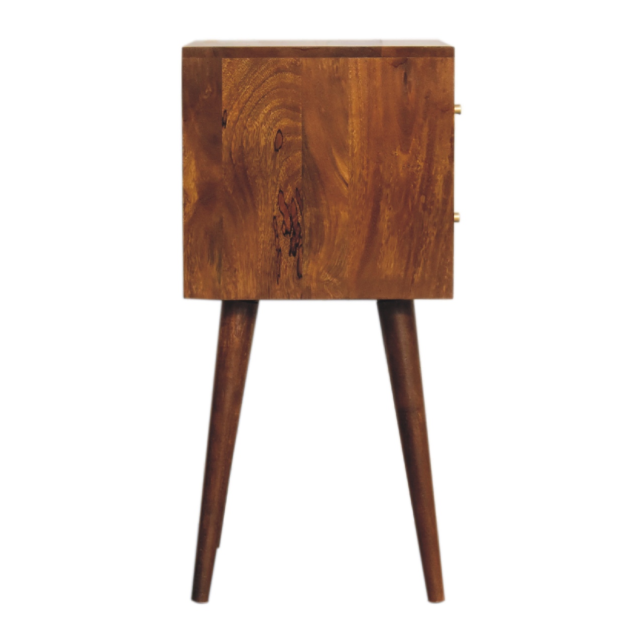 Mini Chestnut Cube 2 Drawer nightstand - Image 7