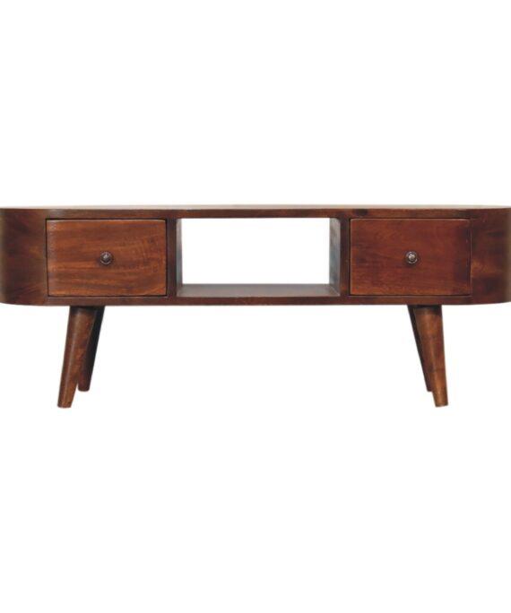 Chestnut Round Open Media Unit