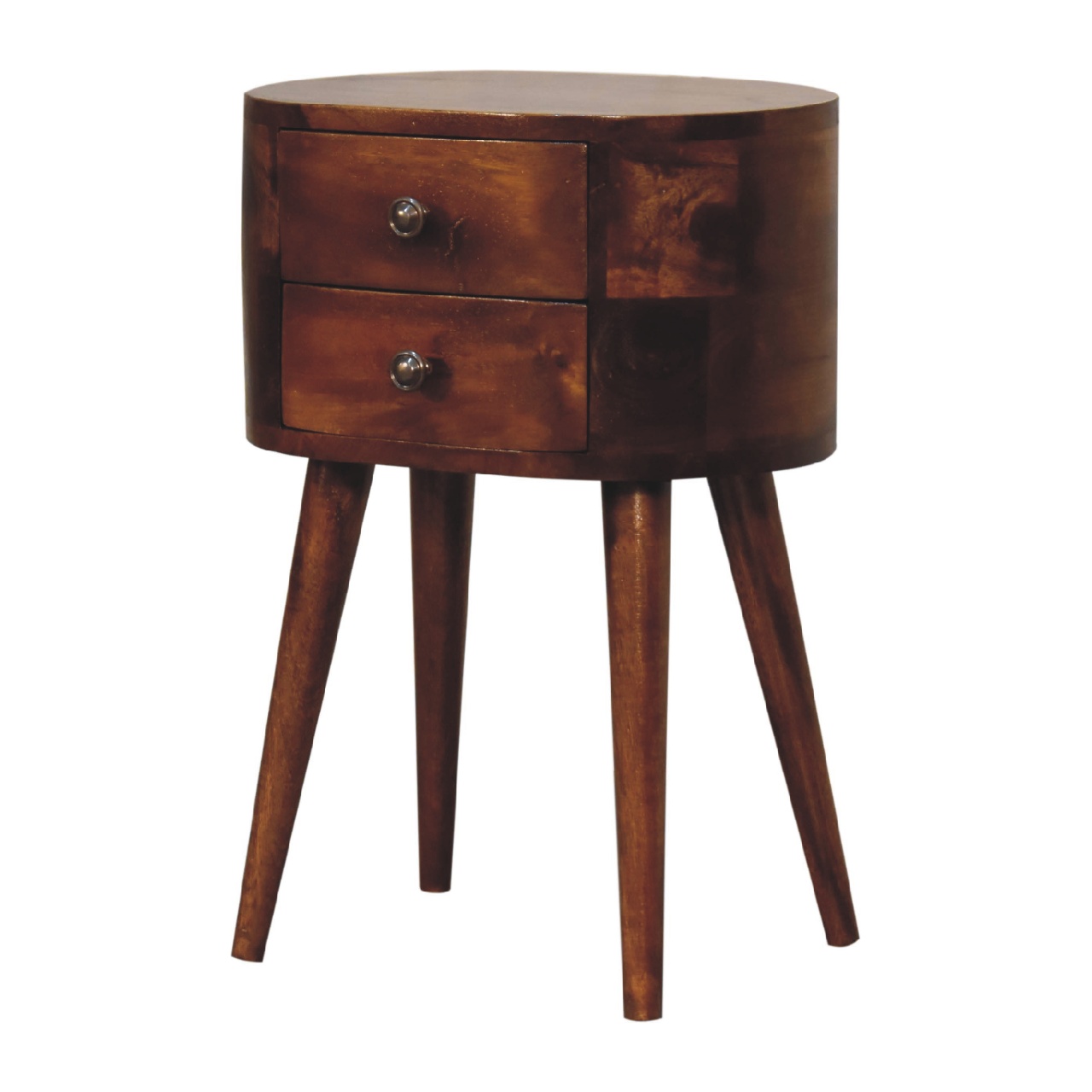 Mini Chestnut Rounded nightstand Table - Image 2
