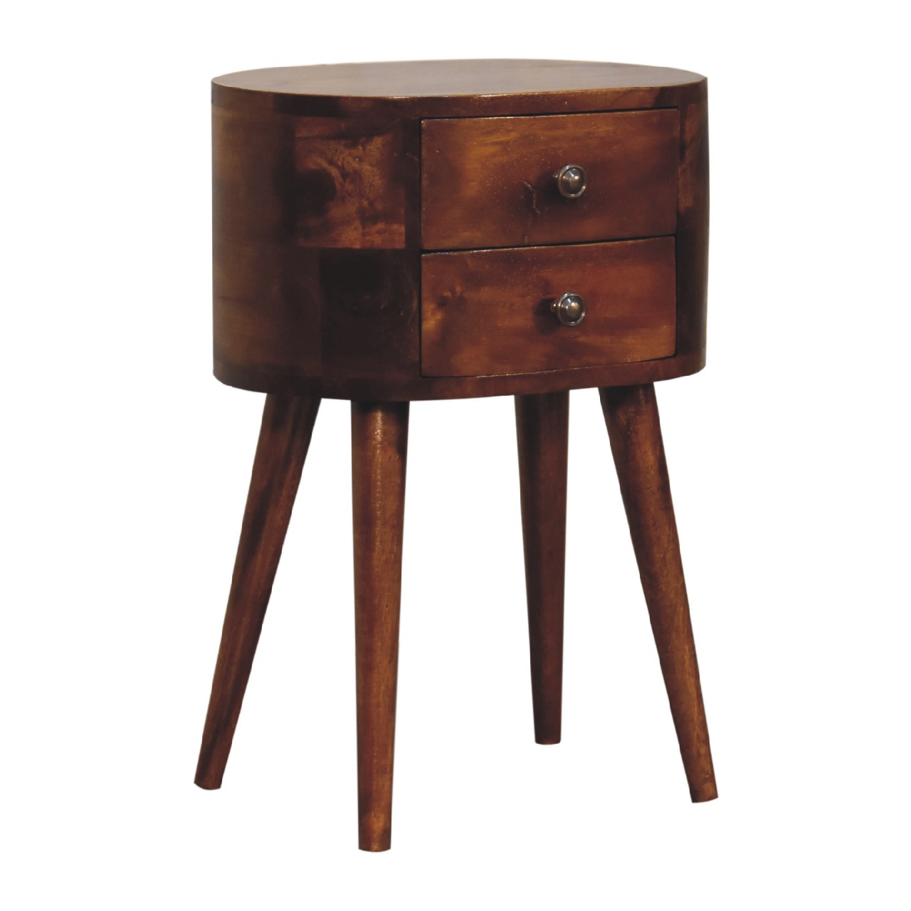 Mini Chestnut Rounded nightstand Table - Image 3