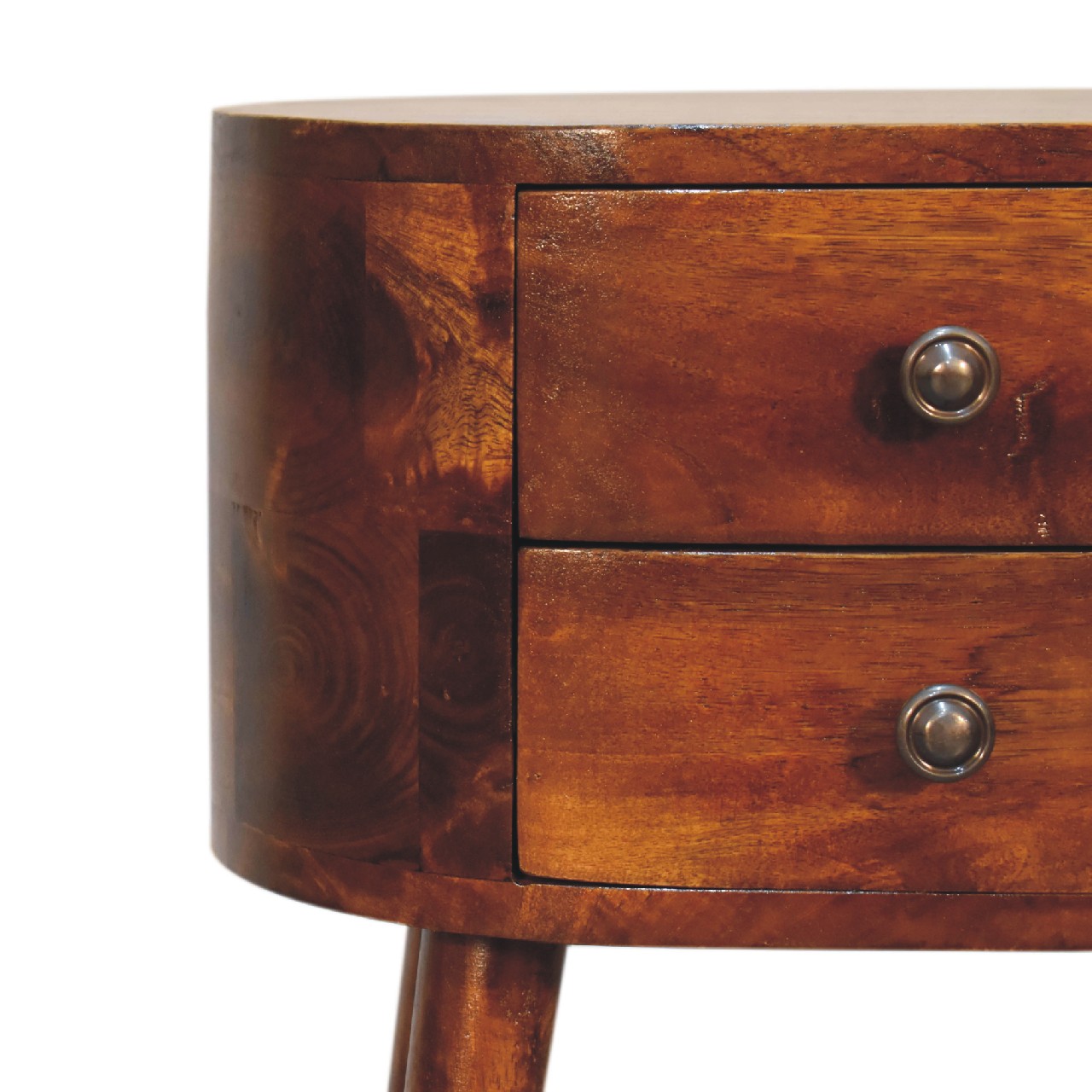 Mini Chestnut Rounded nightstand Table - Image 4