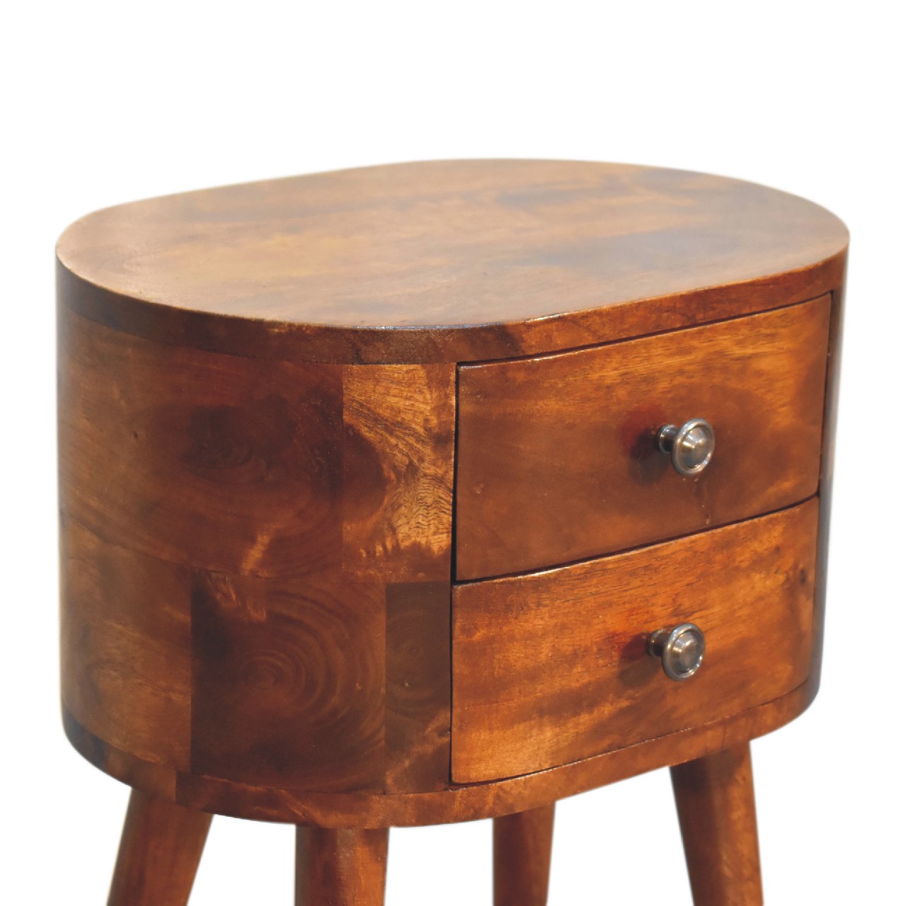 Mini Chestnut Rounded nightstand Table - Image 5