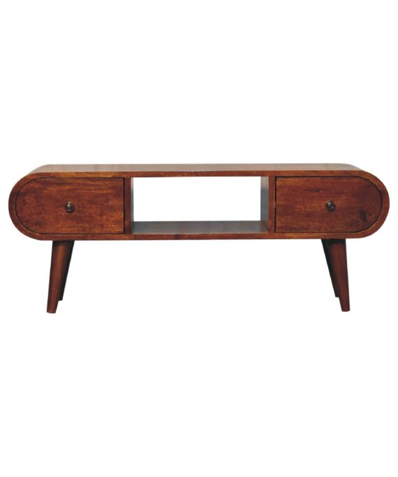 Chestnut Circular TV Unit