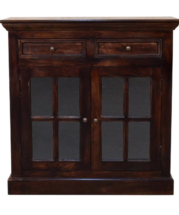 Walnut Cabinet with Glazed Doors