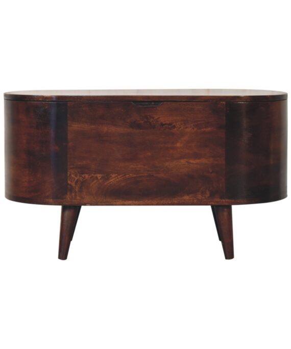 Walnut Rounded Lid-up Blanket Box