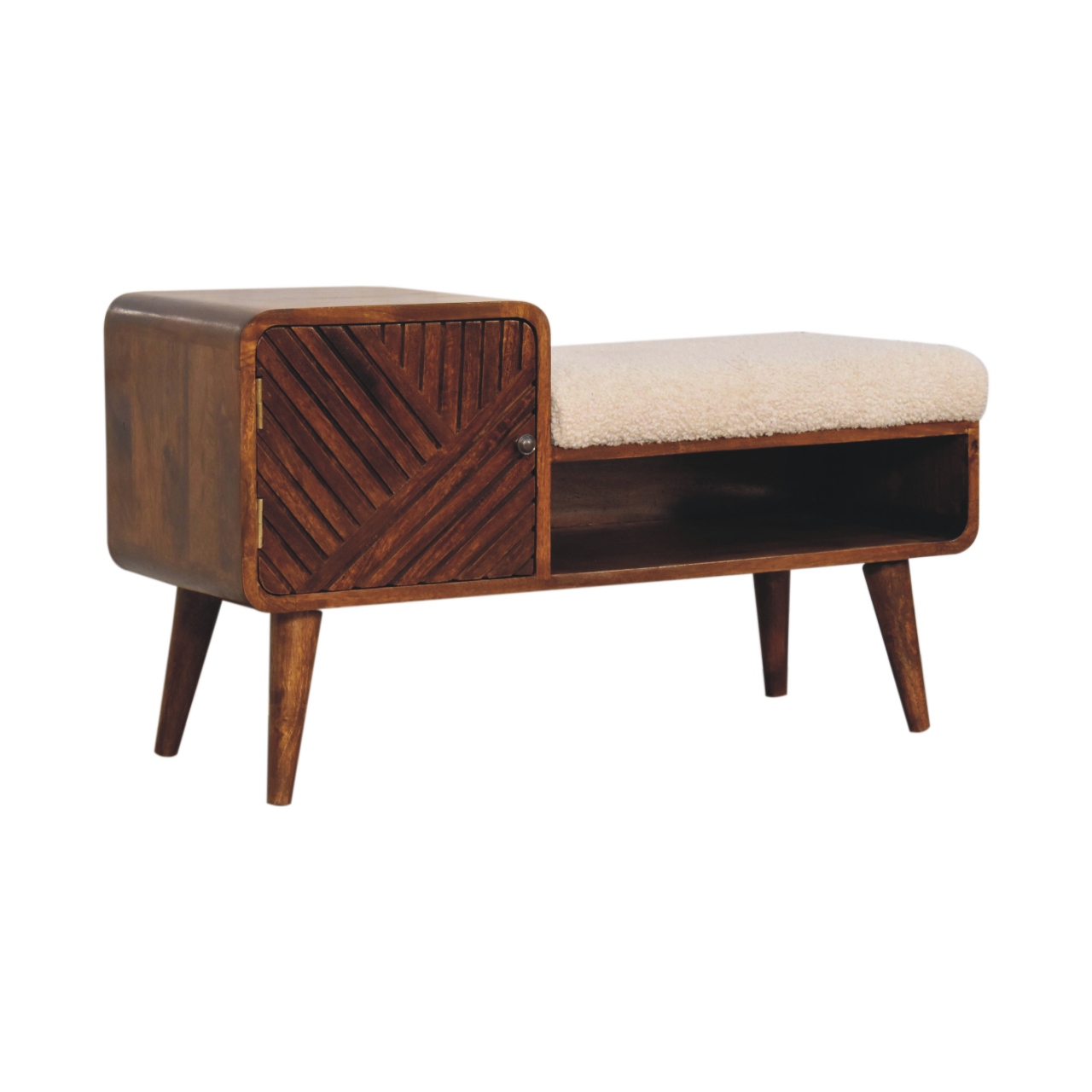 Boucle Carved Chestnut Telephone Table - Image 2