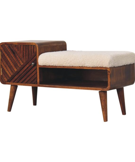 Boucle Carved Chestnut Telephone Table