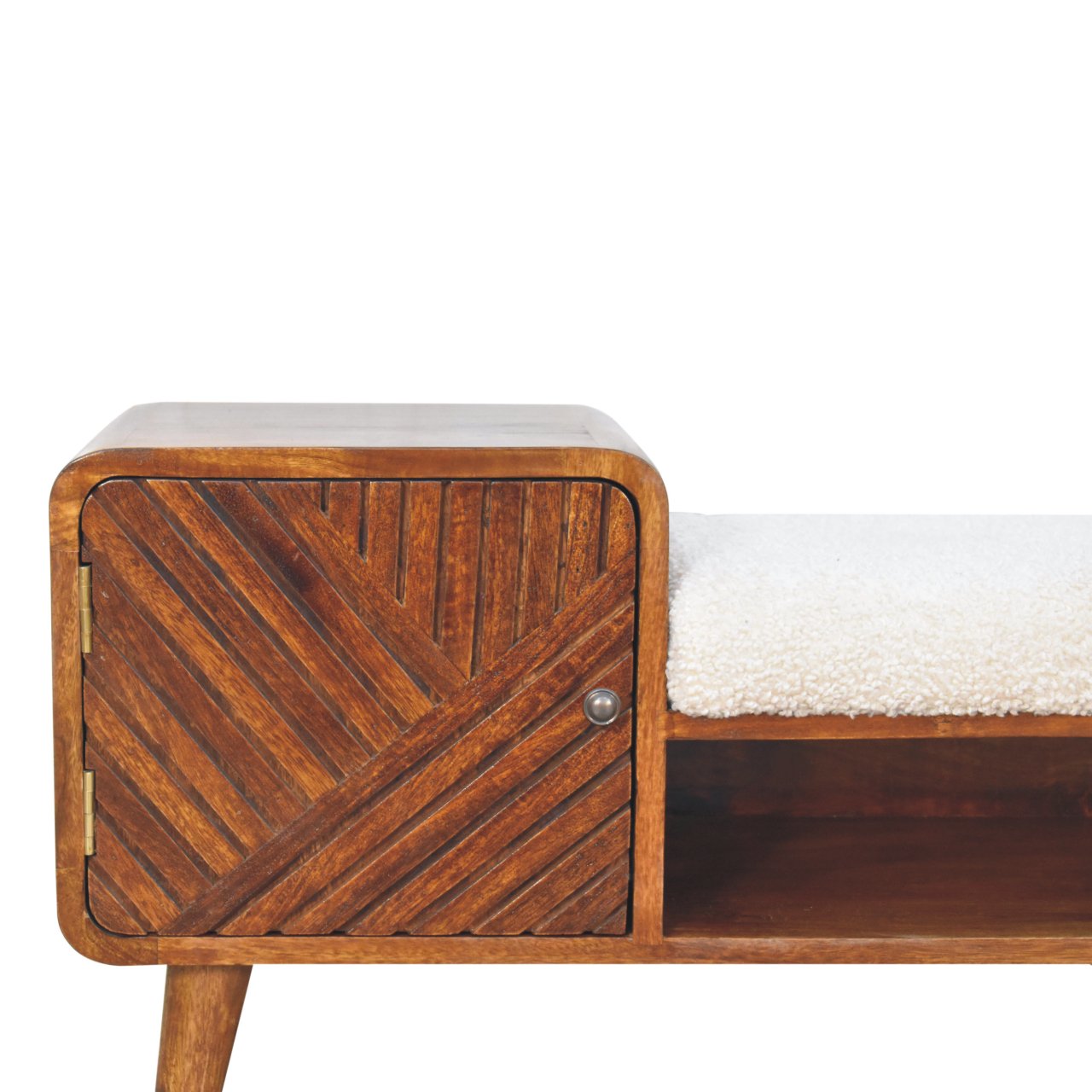 Boucle Carved Chestnut Telephone Table - Image 3