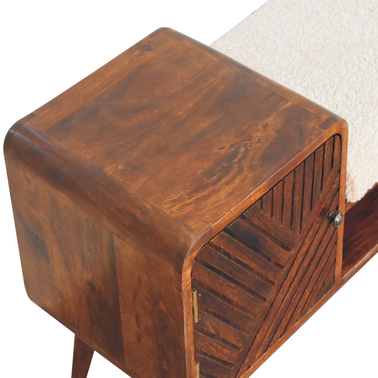 Boucle Carved Chestnut Telephone Table - Image 4