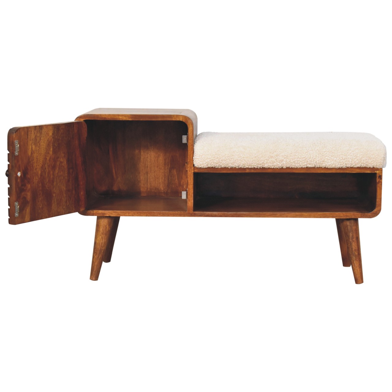 Boucle Carved Chestnut Telephone Table - Image 5