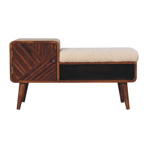 Boucle Carved Chestnut Telephone Table - Image 8