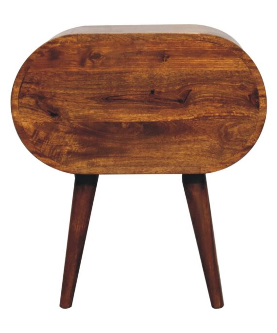 Large Chestnut Circular Bedside