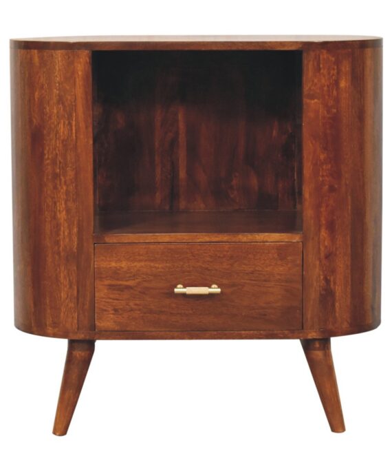 T-bar Cortez Chestnut Open Slot Cabinet