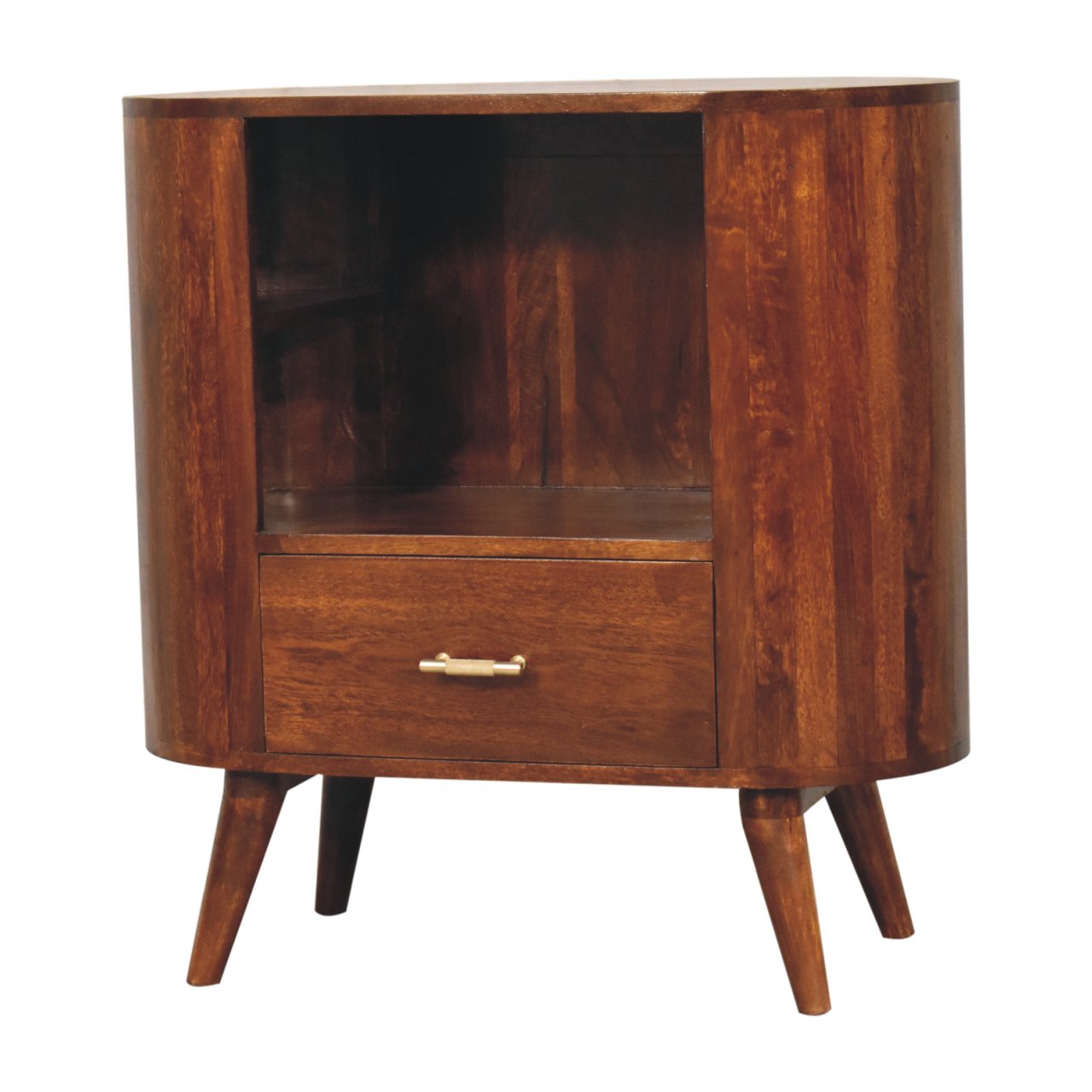 T-bar Cortez Chestnut Open Slot Cabinet - Image 2