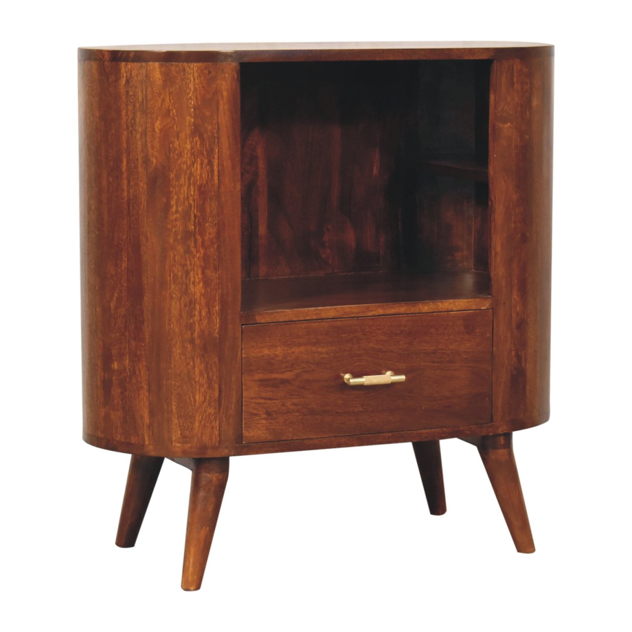 T-bar Cortez Chestnut Open Slot Cabinet - Image 3