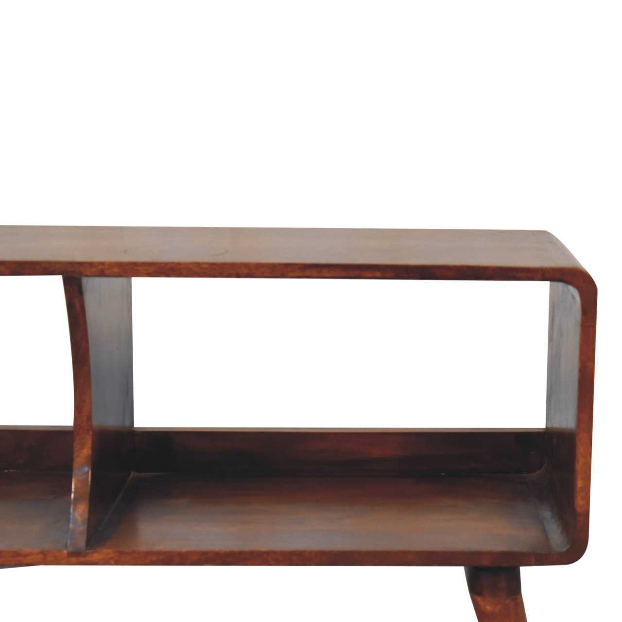 Curved Chestnut Double Slot Media Unit - Image 3