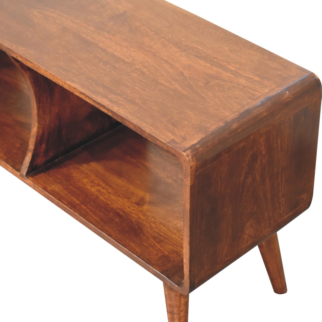 Curved Chestnut Double Slot Media Unit - Image 4