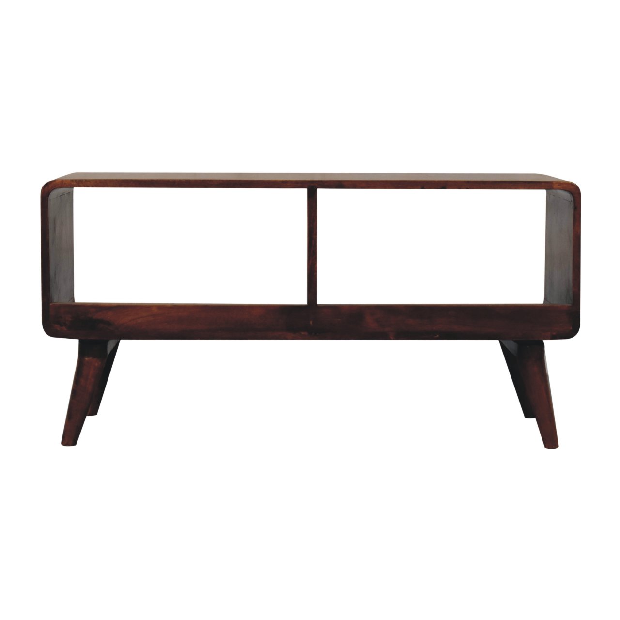 Curved Chestnut Double Slot Media Unit - Image 7