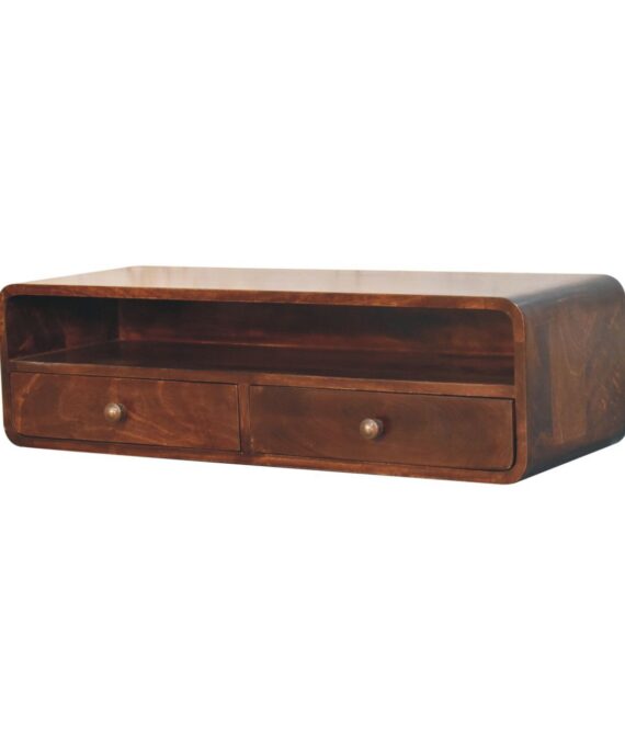Floating California Walnut Open Console