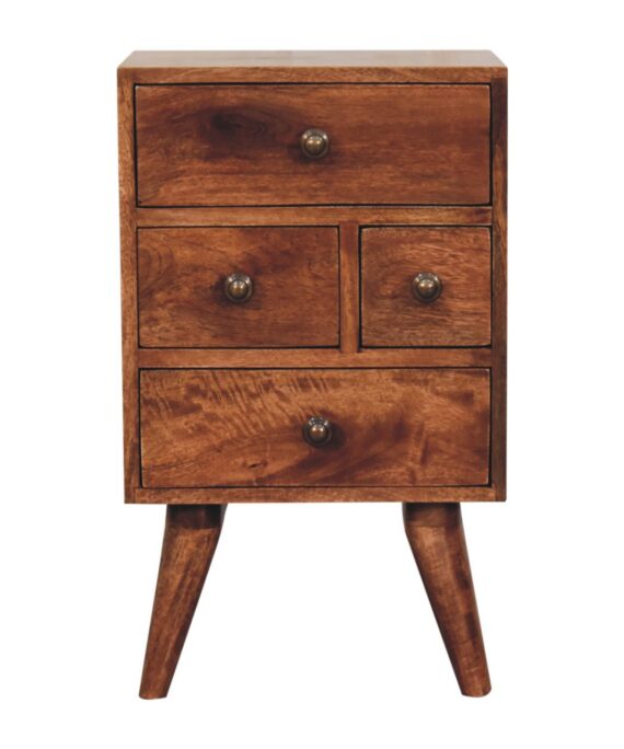Honey Caramel Nordic Style 4 Drawer Multi Bedside