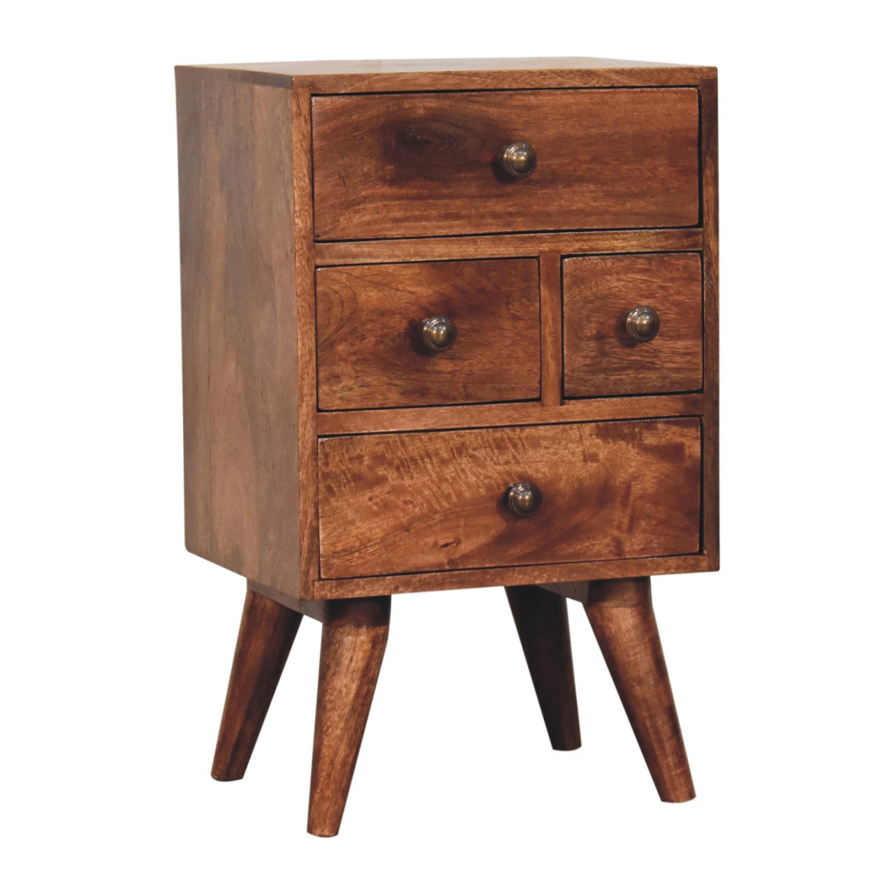 Honey Caramel Nordic Style 4 Drawer Multi Bedside - Image 2