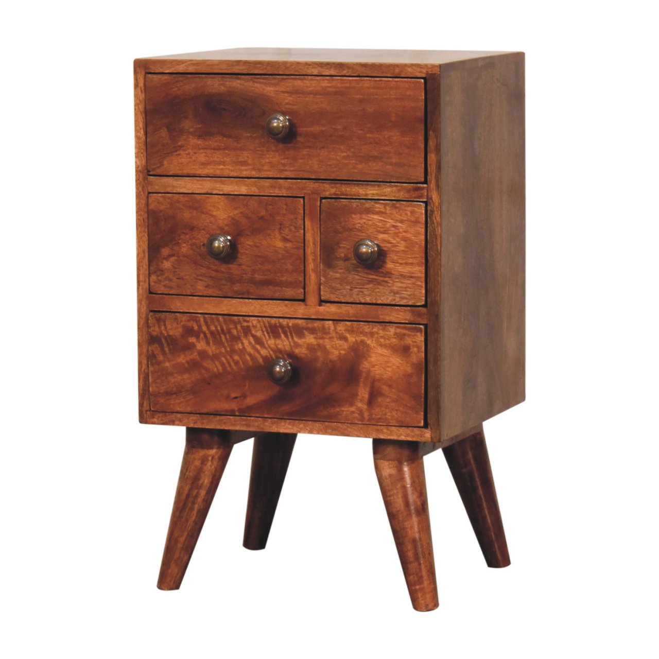 Honey Caramel Nordic Style 4 Drawer Multi Bedside - Image 3