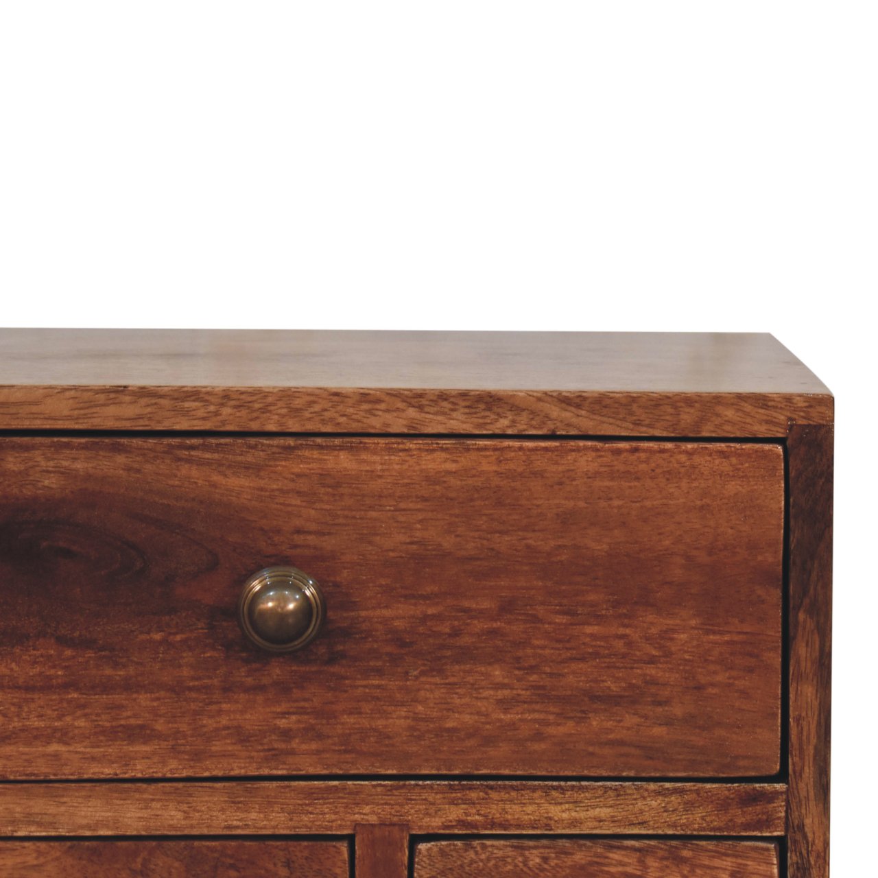 Honey Caramel Nordic Style 4 Drawer Multi Bedside - Image 4