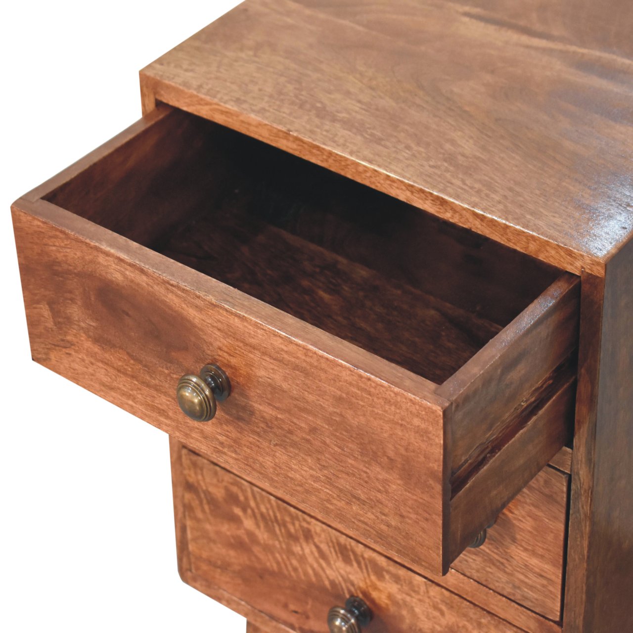 Honey Caramel Nordic Style 4 Drawer Multi Bedside - Image 6