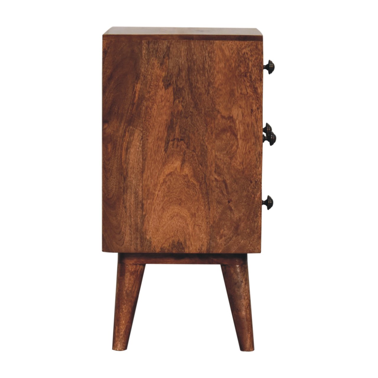 Honey Caramel Nordic Style 4 Drawer Multi Bedside - Image 8