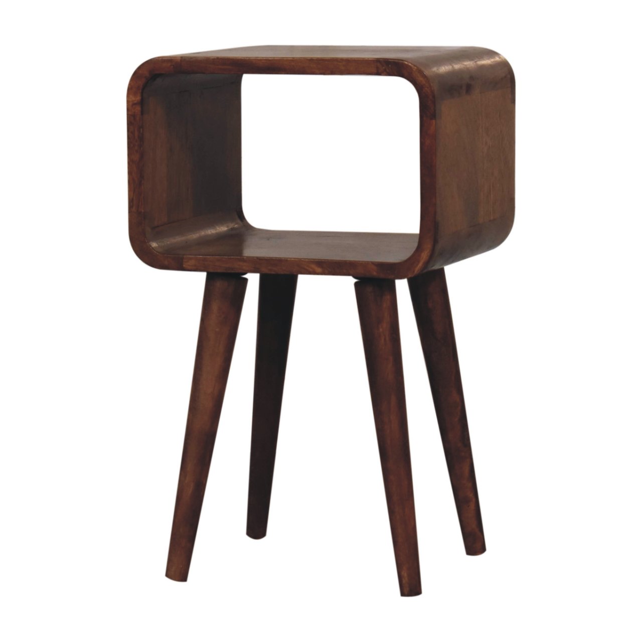Mini Honey Caramel Curved Open Bedside - Image 3