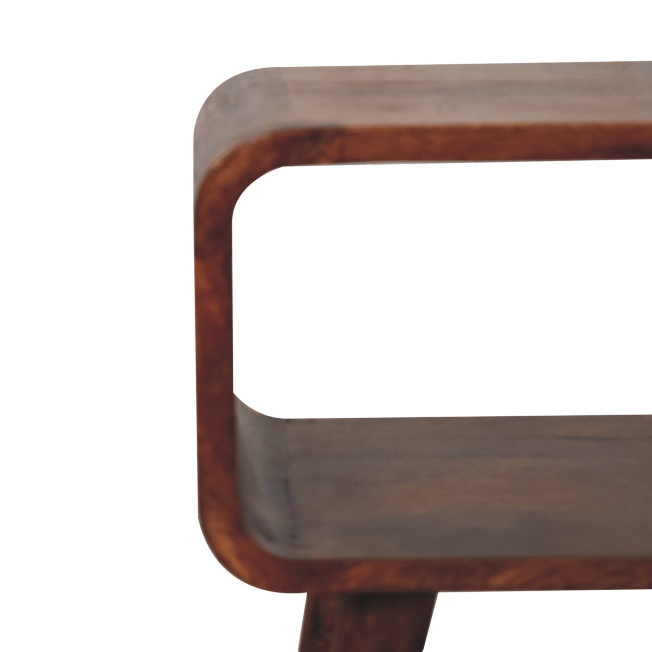 Mini Honey Caramel Curved Open Bedside - Image 4