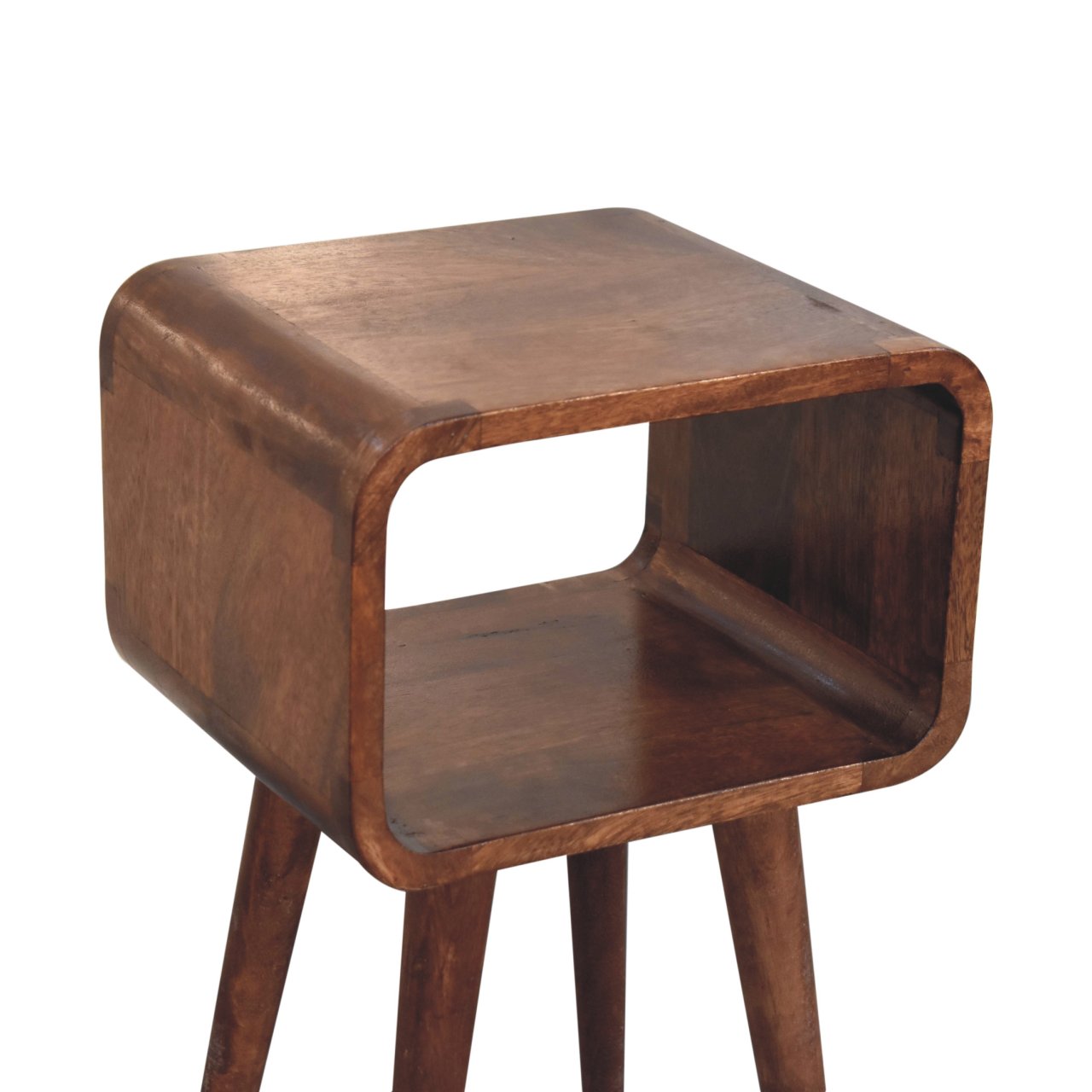 Mini Honey Caramel Curved Open Bedside - Image 5