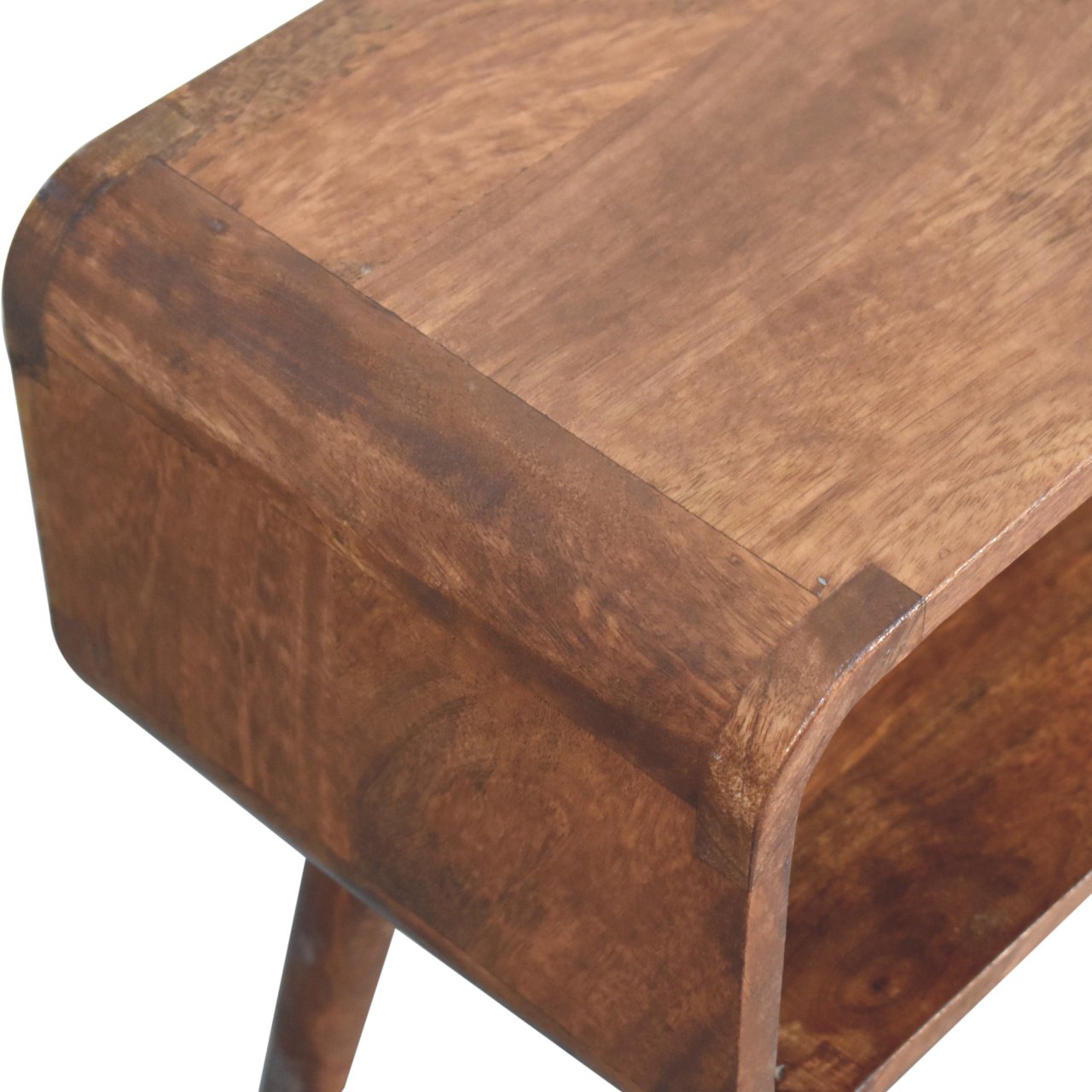 Mini Honey Caramel Curved Open Bedside - Image 6
