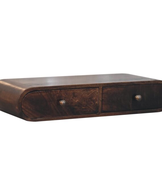 Wall Mounted California Walnut Console Table