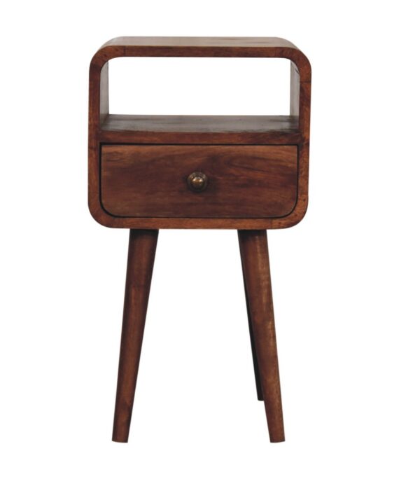 Mini Curved Bedside with Open Slot