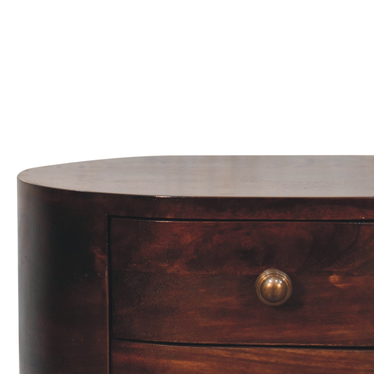 California Walnut Rounded Bedside Table - Image 3