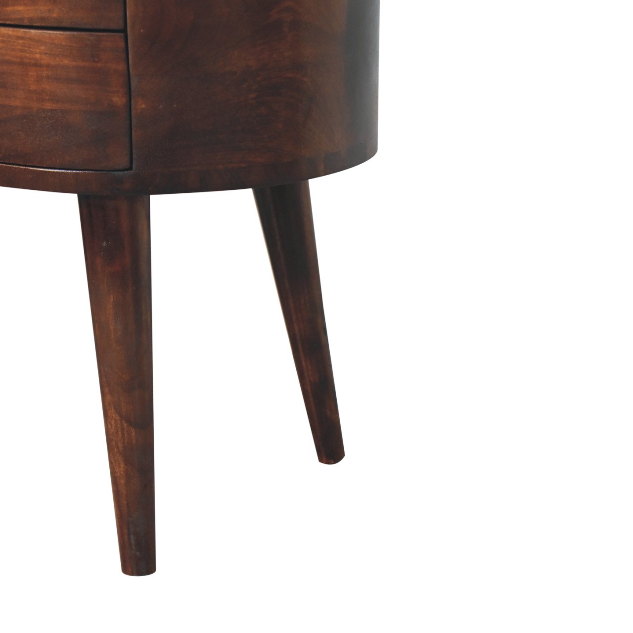 California Walnut Rounded Bedside Table - Image 6